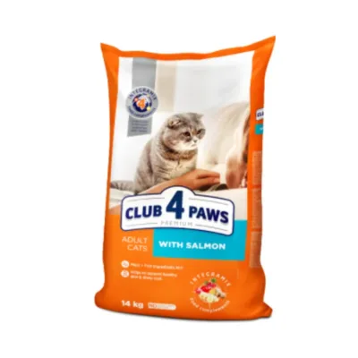 Club 4 Paws Quru yem, yetkin pişiklər üçün, qızılbalıq ilə (14 kq)