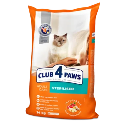 Club 4 Paws Quru yem, sterilizasiya edilmiş yetkin pişiklər üçün (14 kq)