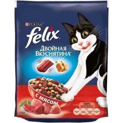 Purina Felix İkiqat ləzzət Yetkin pişik üçün quru yem, ətli 200 g