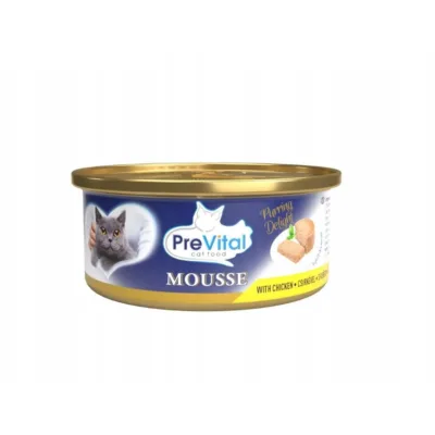 PetVital yetkin pişiklər üçün konservləşdirilmiş nəm yem, toyuq əti ilə muss, 85 q