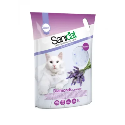 Sanicat Diamonds Silikagel pişik qumu, lavanda ətirli, 5 L