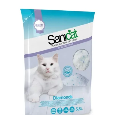 Sanicat Diamonds Silikagel pişik qumu, ətirsiz 3,8 L