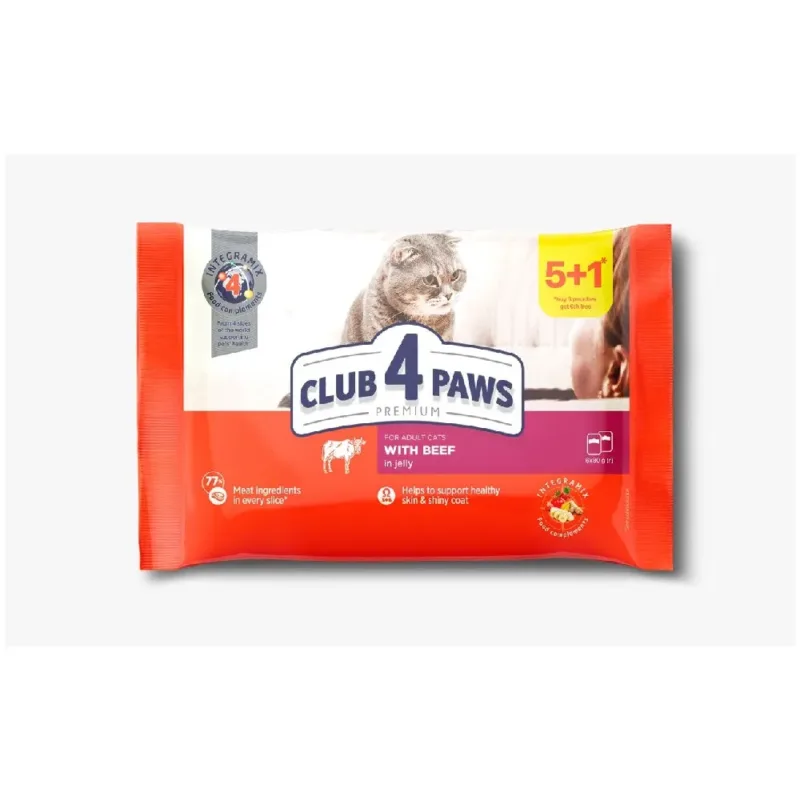 club 4 paws adult wet cat food beef in jelly assorted 51x80 g 1000x1000 1
