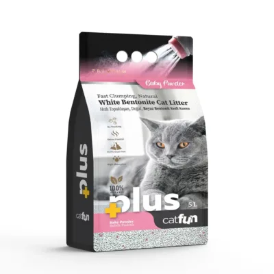 CatFun Topalanan pişik qumu, uşaq pudrası ətirli, 5 L