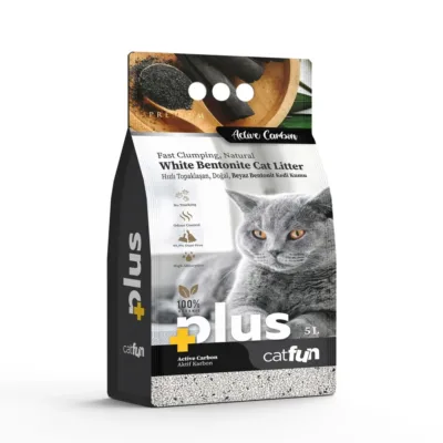 CatFun Topalanan pişik qumu, aktivləşdirilmiş kömür ilə, 5 L