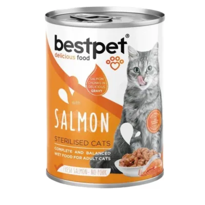 BestPet Sterilized sterilizasiya edilmiş pişiklər üçün konservləşdirilmiş yem, balığ ilə, 400 q