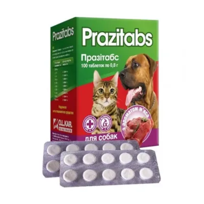 Prazitabs Helmintlərə qarşı preparat, pişiklər və itlər üçün, 1 tab/10 kq