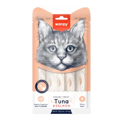 Wanpy Pişik üçün krem çərəz, tuna balığı və qızılbalıq ilə, 14 q