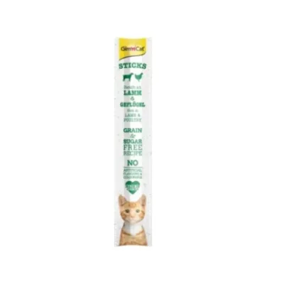 GimCat Soft Chew Stick for Cats pişiklər üçün çeynənilən çubuqlar, quzu və ev quşu əti ilə, 1 əd.