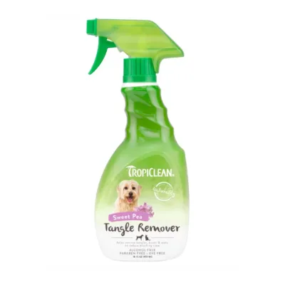 TropiClean İt və pişik üçün dolaşıq tüklərə qarşı sprey, ətirli güllücə, 473 ml