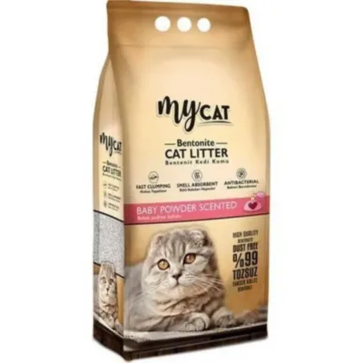 My Cat Topalanan pişik qumu, uşaq pudrası ətirli, 5 L