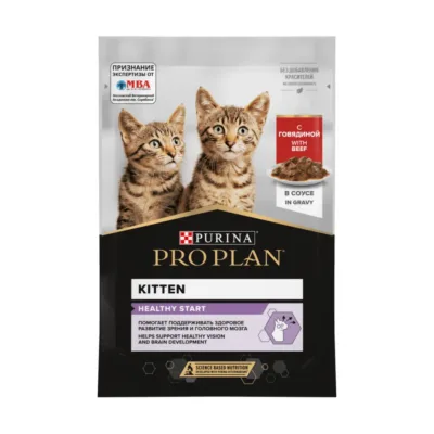Purina Pro Plan Delicate Kitten Bala pişik üçün nəm yem, sousda mal əti ilə, 85 q