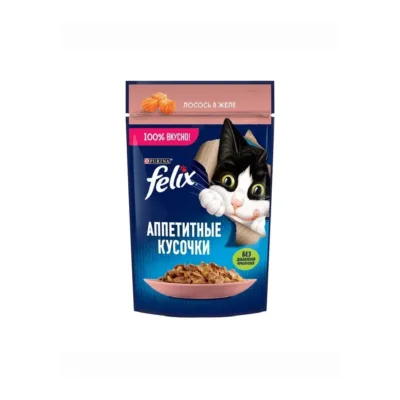 Purina Felix Nəm yem, pişiklər üçün, jeledə qızılbalıq ilə, 75 q