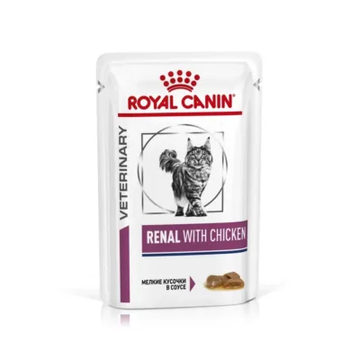 Royal Canin Renal Pişik üçün xroniki böyrək çatışmazlığında baytarlıq pəhrizi, toyuq əti ilə nəm yem, 85 q