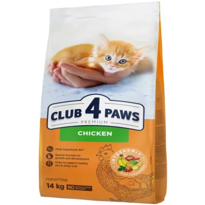 Club 4 Paws bala pişiklər üçün quru yem, toyuq əti ilə