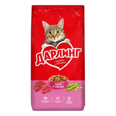 Purina Darling Cat yetkin pişik üçün quru yem, ət və tərəvəzlər ilə